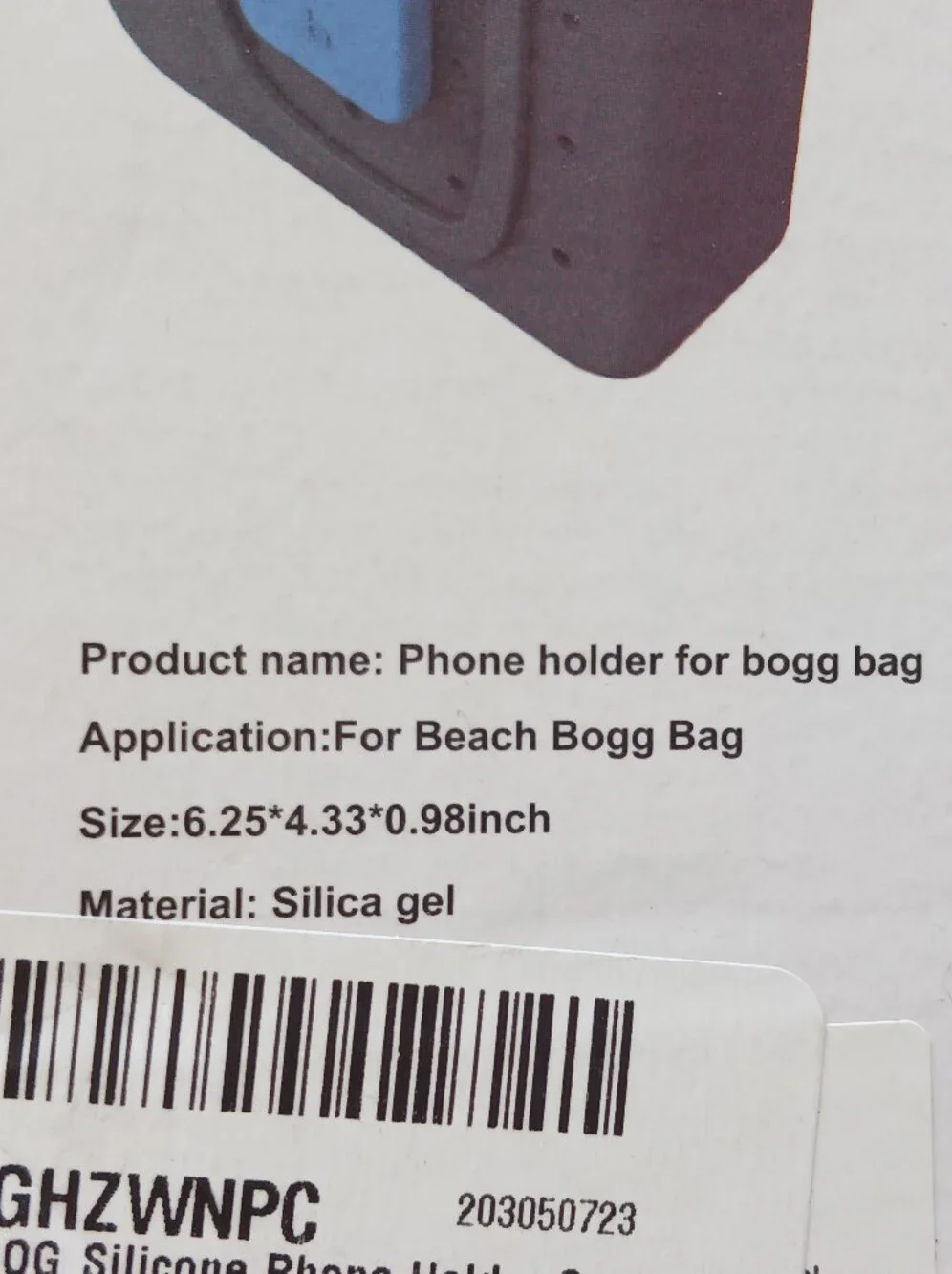 EasyDog Silicone Phone Holder for Bogg Bag, Blue, Beach Bag Insert For Cellphone